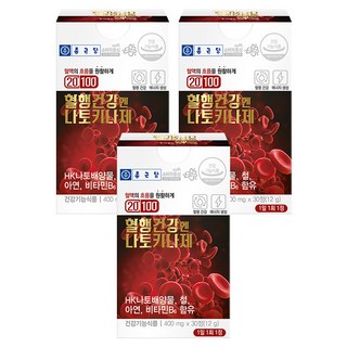 종근당 혈행건강엔 나토키나제 영양제, 30정, 3개