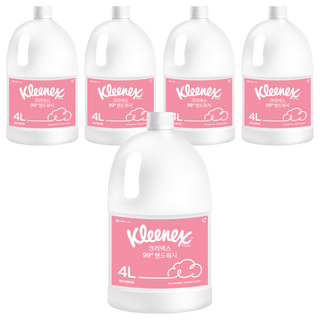 크리넥스 99+ 거품형 핸드워시 워터리플라워향, 5개, 4L