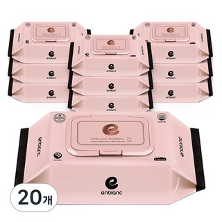 앙블랑 인디핑크 아기물티슈 캡형, 63g, 72매, 20개