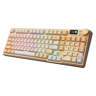 irocks 艾芮克 RGB 熱插拔無線機械鍵盤 原廠保固, IRK85R, 摩卡棕, 靜音奶茶軸