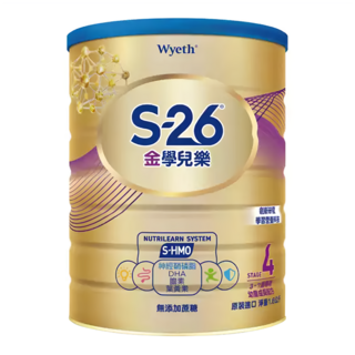 Wyeth 惠氏 S-26 金學兒樂S-HMO幼童成長配方(再升級版) 4號, 適用3-7歲幼童, 提升學習成長所需營養, 1.6kg, 1罐
