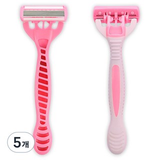 바코젤 6중날 페이스 바디 면도기 핑크, 2개입, 5개