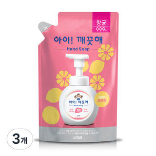 아이깨끗해 핸드워시 레몬향 리필, 450ml, 3개