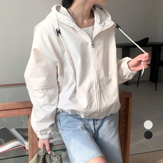 아피나르 여성용 파이핑 후디 바람막이 점퍼