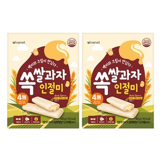 아이배냇 유아용 쏙쌀과자 40g, 인절미맛, 2개