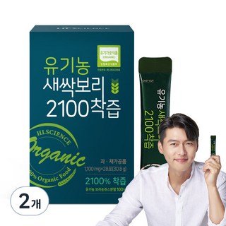 에이치엘사이언스 유기농 새싹보리 2100 착즙 분말, 30.8g, 2개