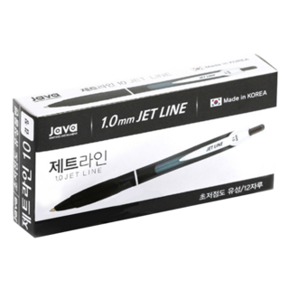 JAVAPEN Jet line 原子筆 1.0mm, 黑色 12支裝, 1盒