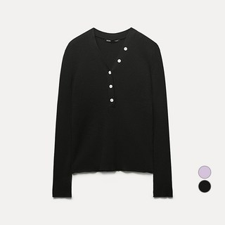 미쏘 여성용 버튼 골지 풀오버