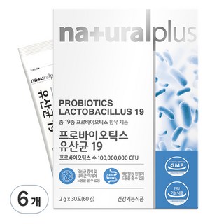 내츄럴플러스 프로바이오틱스 유산균 19, 60g, 6개