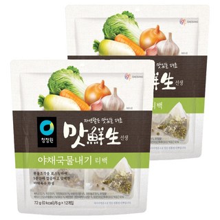 대상 청정원 맛선생 야채국물내기 티백 12p, 72g, 2개