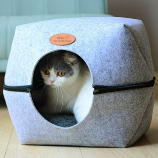 딩동펫 고양이 폴딩큐브 숨숨집, 그레이, 1개