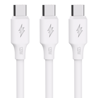 굿밸류 USB-C타입 120W 초고속 충전 케이블, 1m, 화이트, 3개