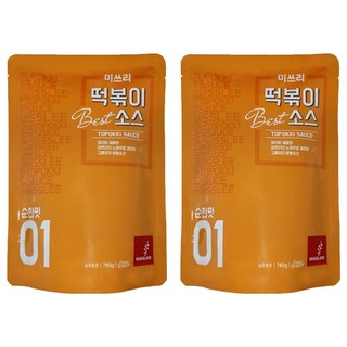 미쓰리 떡볶이 분말소스 01 순한맛, 780g, 2개