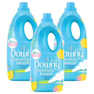 다우니 고농축 호놀룰루 비치 섬유유연제 오션 프레시 칵테일 본품, 2L, 3개