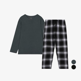 애니바디 남녀공용 통기성 긴팔 라운지 믹스 잠옷 상하의 세트