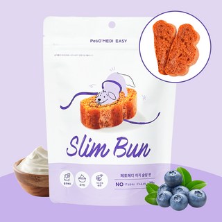 브리지테일 이지슬림번 강아지 다이어트 저칼로리 덴탈간식, 블루베리/요거트, 70g, 1개