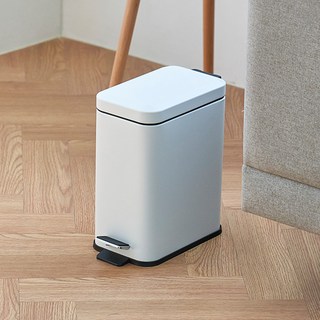 프랑코홈 셀렉트 무소음 페달 휴지통 5L 슬림사각, 화이트