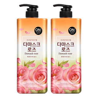 온더바디 플라워 약산성 퍼퓸 바디워시 다마스크 로즈향, 875ml, 2개