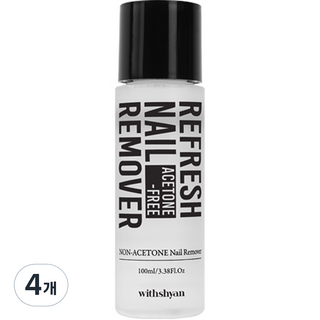 위드샨 논 아세톤 리프레쉬 네일 리무버, 4개, 100ml