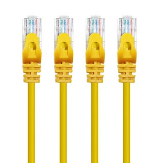 AVIVE 고급형 UTP 1m CAT6 랜선 케이블, 옐로우, 4개