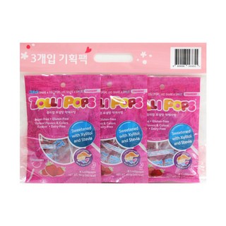 졸리팝 무설탕 막대사탕 딸기맛, 40g, 3개