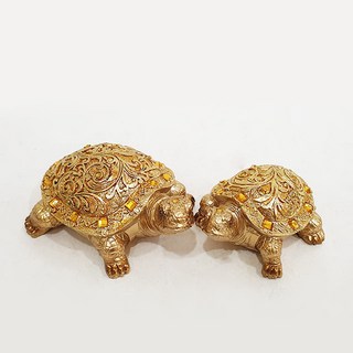 금 거북이 장식소품 2종 세트 혼합색상 상품 이미지