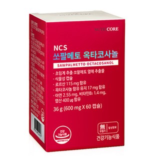 뉴트리코어 쏘팔메토 옥타코사놀, 60정, 36g, 1개