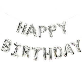 조이파티 HAPPY BIRTHDAY 은박풍선 세트, 실버, 1세트