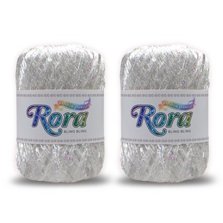 로라 스팽글 뜨개실 55g, 화이트(6001)