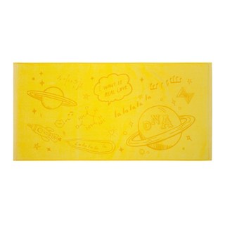 Moohan Towel 棉質字母印花雙面毛巾 140g, 黃色, 1入