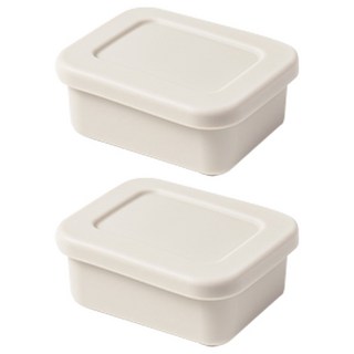키친팩토리 파스텔 실리콘 사각 밀폐용기 아이보리 150ml, 2개, 단품