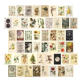 아뚜 감성 빈티지 포스터 인테리어 엽서 50종 + 상자 + 투명스티커 세트, 옐로우플라워(엽서), 1세트