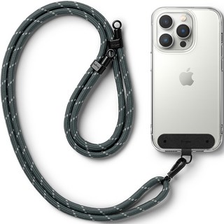 Linke 手機標籤夾鏈接 + 肩帶套組, 黑色（支架鏈節）、木炭色 + 灰色（錶帶）, 1組