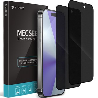 MECSEED 지문방지 매트 템퍼드 사생활보호 풀커버 강화유리 휴대폰 액정보호필름 2p, 2개