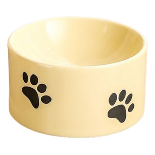파스텔펫 반려동물 발바닥 세라믹 식기, 옐로우, 1개