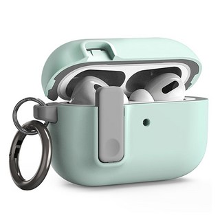 베루스 모던 락 분실 방지 잠금 기능 케이스 에어팟 프로2 민트색 착용 모습