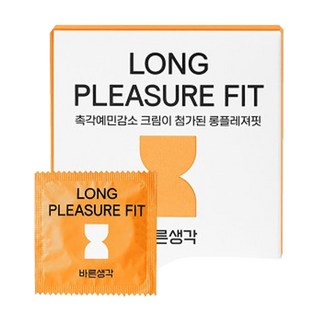 바른생각 롱플레져핏 기능형콘돔, 3개입, 1개 대표 이미지 - 귀두 마취크림 추천