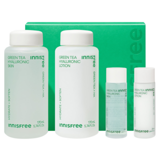 INNISFREE 綠茶玻尿酸保濕系列組 Set, 多入保養組合 化妝水乳液一次搞定, 特殊綠茶萃取配方, 高濃度保濕, 1組