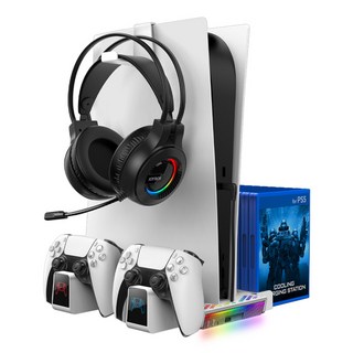 조이트론 PS5 화이트 쿨링 충전 스테이션 – 발열 방지 거치대 (모델: JTP5-205) 듀얼센스자가수리