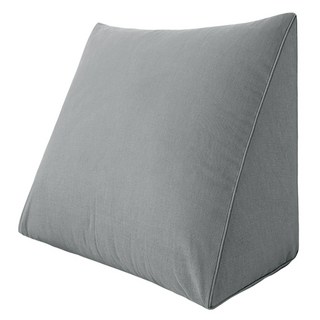 팜데코 침대 쇼파 삼각 등받이 쿠션 솜포함, 라이트그레이 쇼파허리쿠션