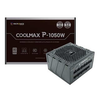 마이크로닉스 COOLMAX P 1050W 80PLUS PLATINUM ATX 3.0 CP1050PTE12F, 1개