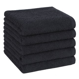 Moohan Towel 優質素色飯店洗臉毛巾 120g 20支棉紗, 深灰色, 5個