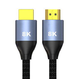 宇聯 HDMI2.1 8K HDR 影院級影音尼龍編織傳輸線,支援8K@60Hz 4K@144Hz 2K@240Hz,48Gbps,1米, 1m, 1條
