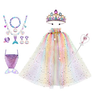 마켓감성 인어공주 파티소품 세트, 컬러, 1세트