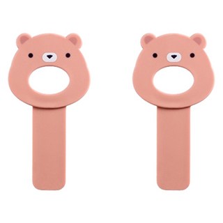 블럭마트 욕실 동물모양 변기손잡이 2p, 곰돌이