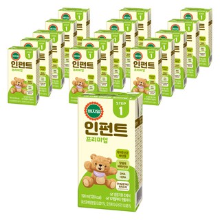 베지밀 유아용 뉴 인펀트 프리미엄1 미드 두유 190ml, 16개