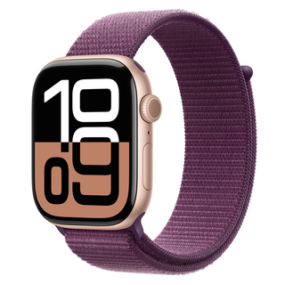 Apple 애플워치 10 GPS+Cellular, 46mm, 알루미늄, 로즈 골드 / 플럼 스포츠 루프, Loop