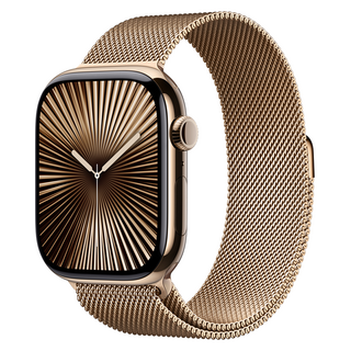 Apple 애플워치 10 GPS+Cellular, 46mm, 티타늄, 골드 / 골드 밀레니즈 루프, S/M