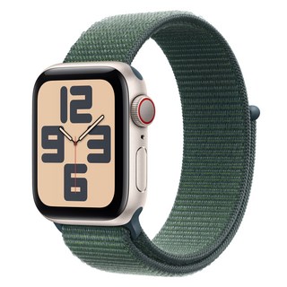 Apple 정품 2024 애플워치 SE 2세대 알루미늄 케이스, 40mm, Cellular, 스타라이트 / 레이크 그린 스포츠 루프, Loop_당신을 더 가까이에 두는 혁신