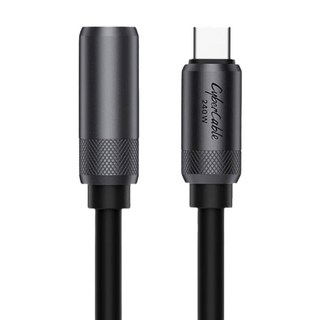 HAGiBiS 海備思 USB4 240W Type-C 傳輸公對母延長線,原子銀,1米,480Mbps高速傳輸, 1m, 1條
